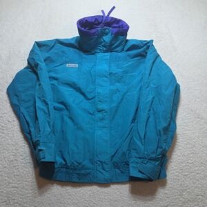 Vintage Columbia Bugaboo Jacket Womens Large Teal Purple Ski Snow Coat 90s